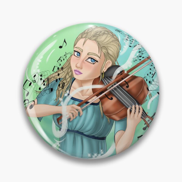 Item preview, Violinist wearing a blue dress designed and sold by AssortedDrawings.