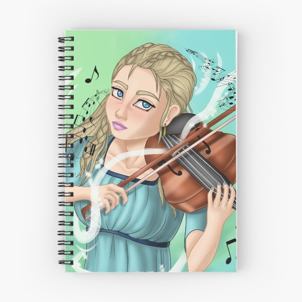 Item preview, Violinist wearing a blue dress designed and sold by AssortedDrawings.