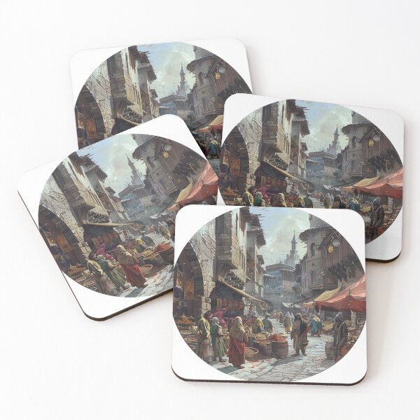 Item preview, Medieval Market Scene designed and sold by jgvisualarts.