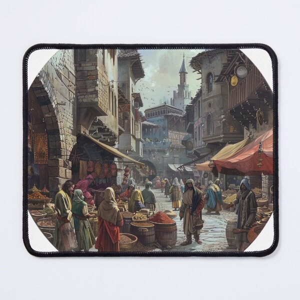 Item preview, Medieval Market Scene designed and sold by jgvisualarts.