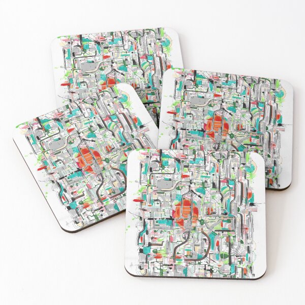 Item preview, City map ink strokes designed and sold by Paintbase.