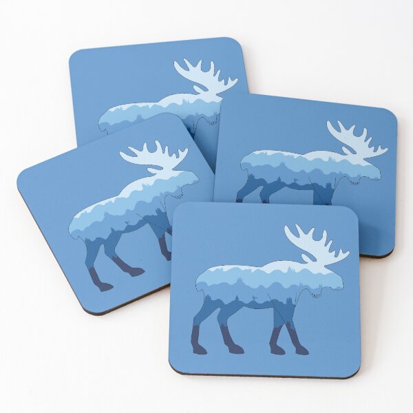 Item preview, Mountain Bike and Moose (Blue) designed and sold by 718Raindeer.