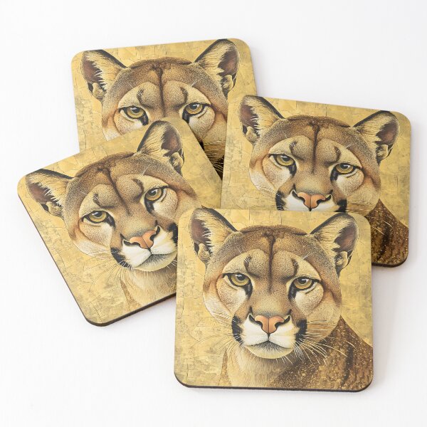 Item preview, Majestic Cougar Portrait on a Gold Background designed and sold by Artessie.