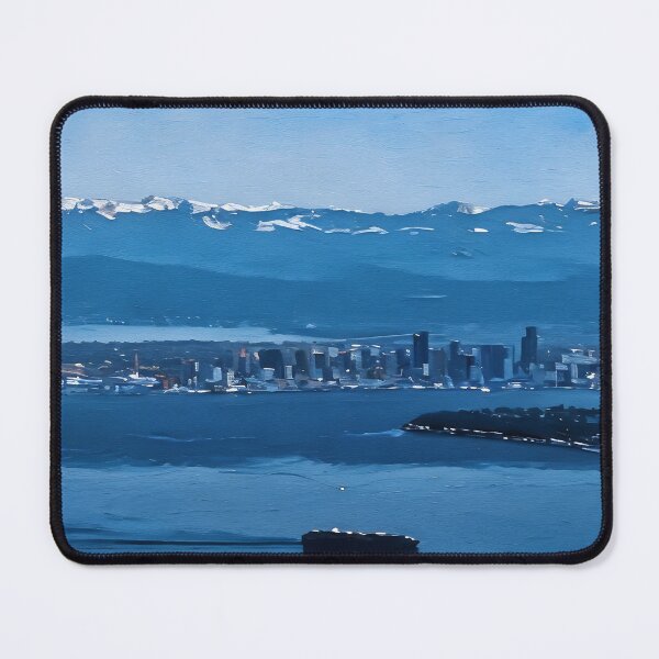 Item preview, Seattle with Ship (Oil Painting) designed and sold by flyscenicair.