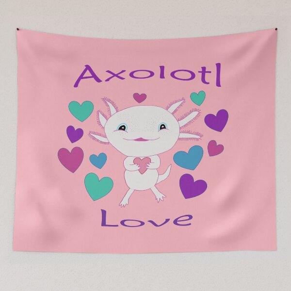 Artikelvorschau, Axolotl mit blassrosa Hintergrund entworfen und verkauft von DeeDeee1970.