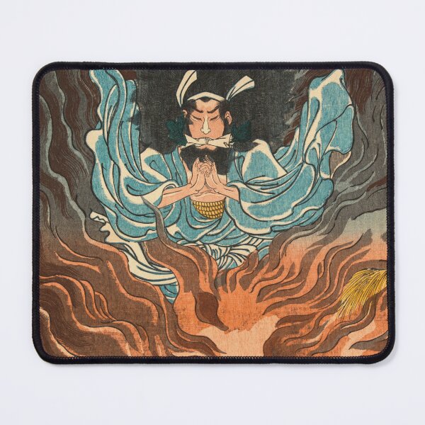 Item preview, Meditating Samurai Warrior - Antique Japanese Ukiyo-e Woodblock designed and sold by VintageSpaceArt.
