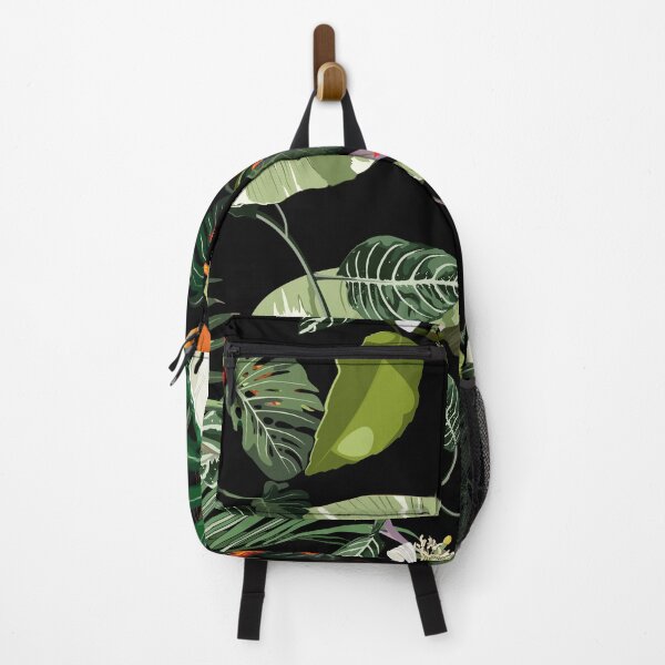 Item preview, Tropical  flowers with bright green leaves and crocosmia exotic orange flower. designed and sold by MatyKotiv.