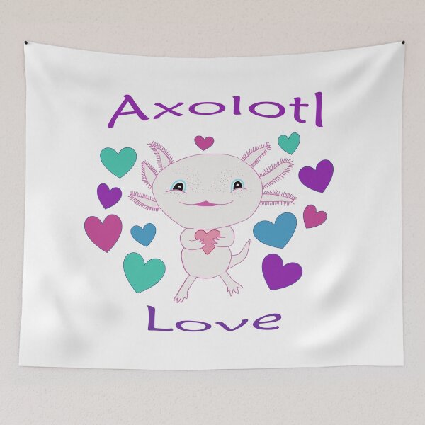 Item preview, Adorable Axolotl with lots of hearts and love designed and sold by DeeDeee1970.