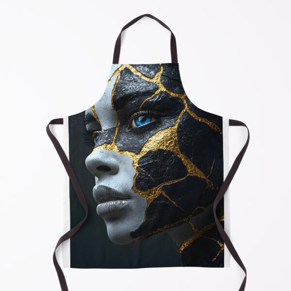 Item preview, Striking Portrait with Bold Black and Gold Features designed and sold by Artessie.