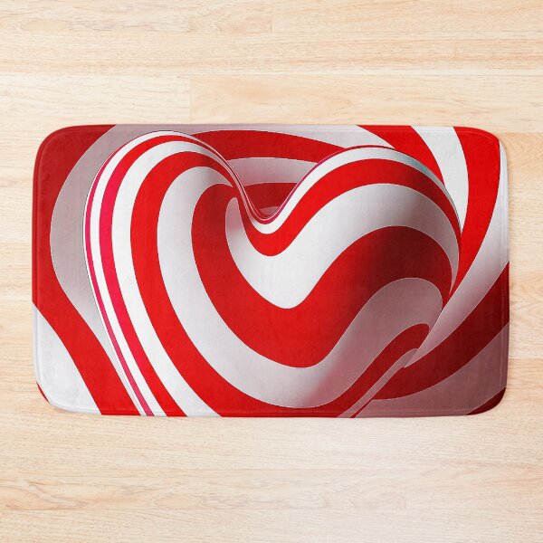 Item preview, Twisted Candy Heart Vibrant Optical Illusion Red White designed and sold by Amanda's Factory.