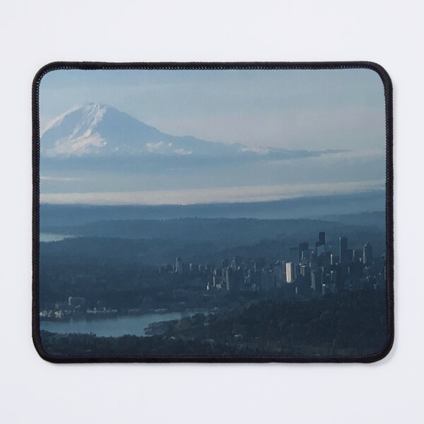 Item preview, Seattle with Mt Rainier designed and sold by flyscenicair.