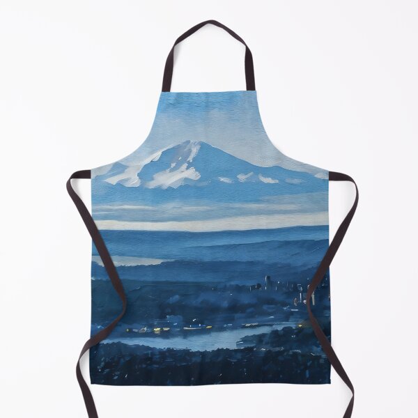 Artikelvorschau, Seattle mit Mount Rainier (Ölgemälde) entworfen und verkauft von flyscenicair.