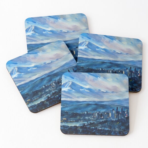 Item preview, Seattle with Mt Rainier (Pastel) designed and sold by flyscenicair.