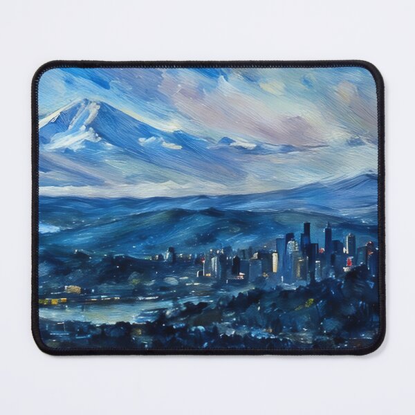 Item preview, Seattle with Mt Rainier (Pastel) designed and sold by flyscenicair.