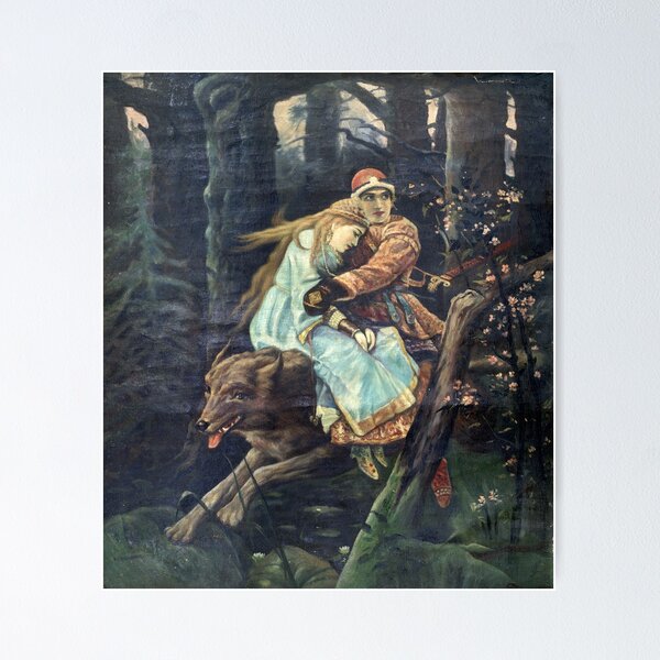 Item preview, Ivan Tsarevich riding the Gray Wolf - Viktor Vasnetsov designed and sold by forgottenbeauty.