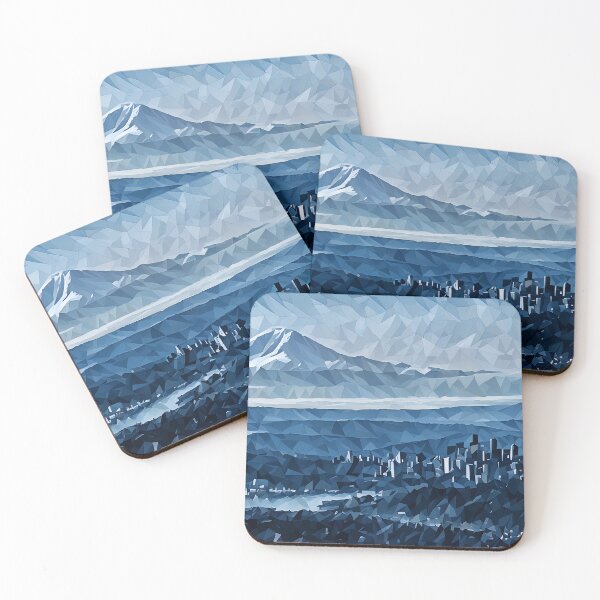 Item preview, Seattle with Mt Rainier (Poly Art) designed and sold by flyscenicair.