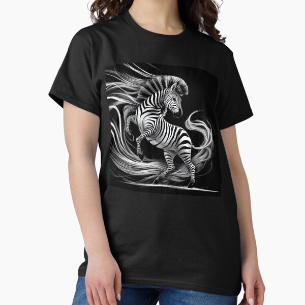 Item preview, Dynamic Zebra Illustration | Artistic Monochrome Wildlife Art designed and sold by WildStroke.