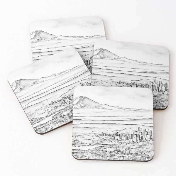 Item preview, Seattle with Mt Rainier (Sketch) designed and sold by flyscenicair.