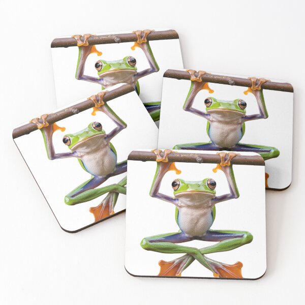 Item preview, Tree Frog Hanging on Branch Art designed and sold by ZetaDream.