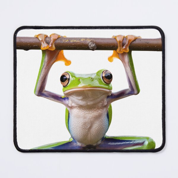 Item preview, Tree Frog Hanging on Branch Art designed and sold by ZetaDream.