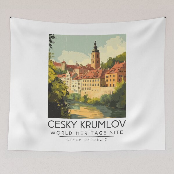 Item preview, A Vintage Travel Poster of Cesky Krumlov - Czech Republic designed and sold by GoodOldVintage.
