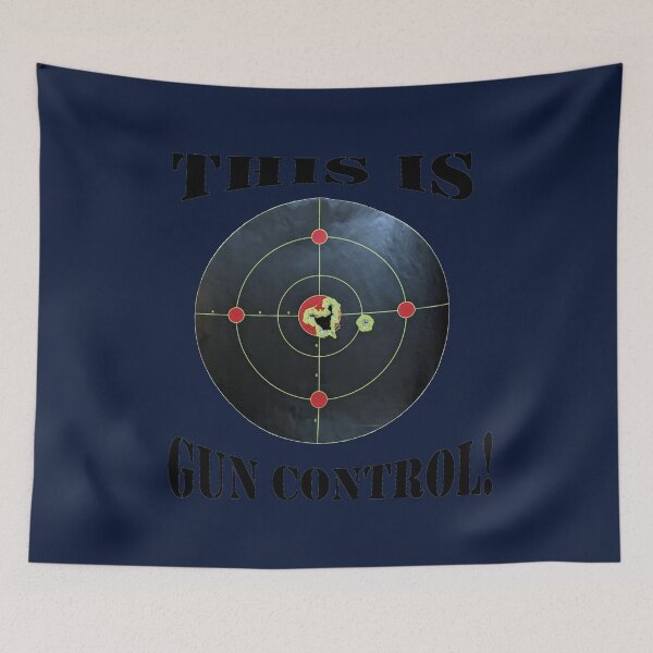 Item preview, This is Gun Control, Navy Blue background/Black Letters designed and sold by DeeDeee1970.