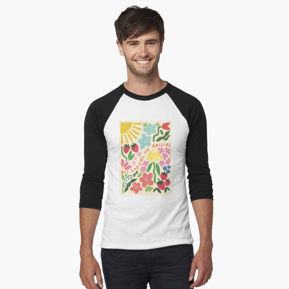 Vista previa del artículo con la obra «Camiseta ¾ estilo béisbol», diseñado y vendido por peevedandpeachy.