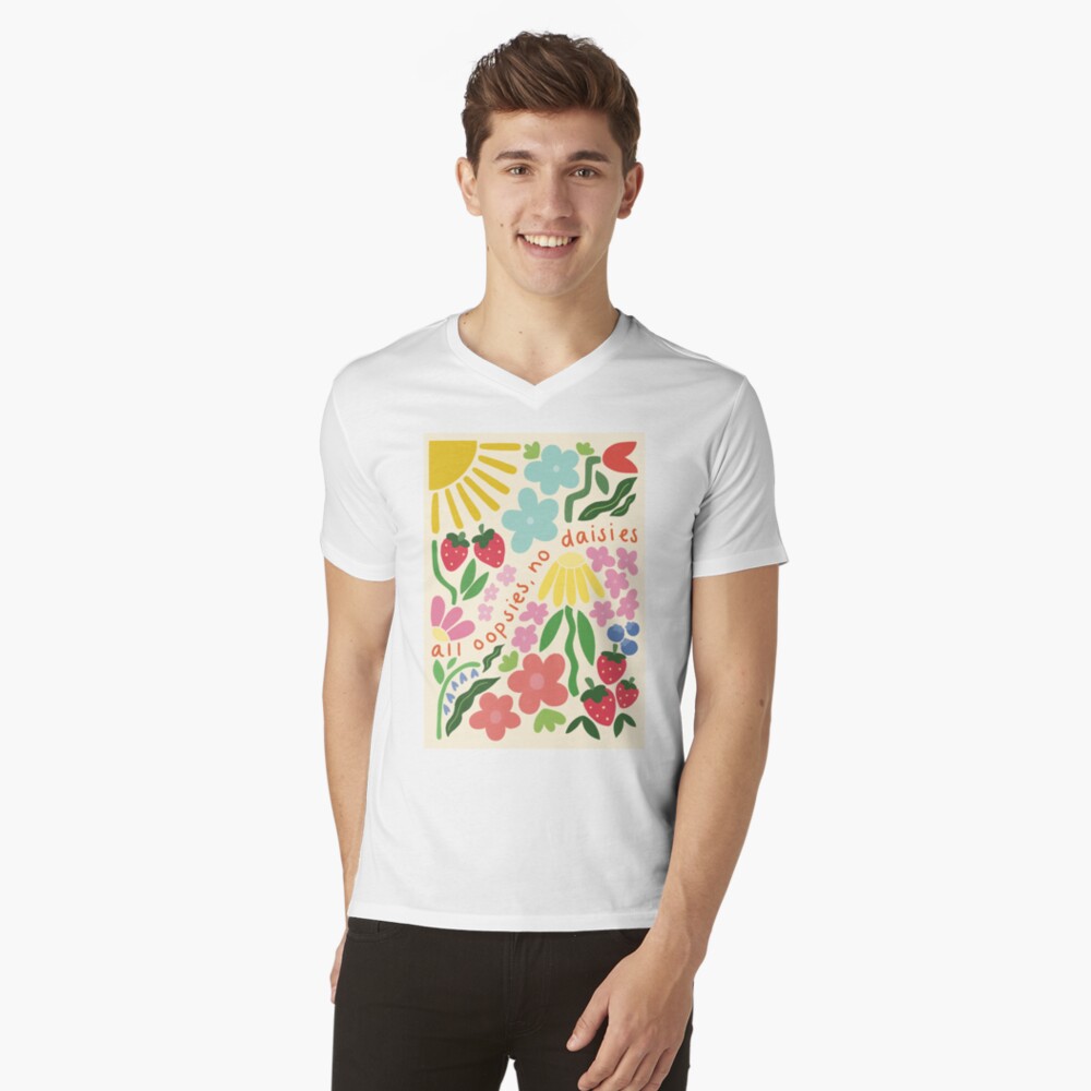 Vista previa del artículo con la obra «Camiseta de cuello en V», diseñado y vendido por peevedandpeachy.