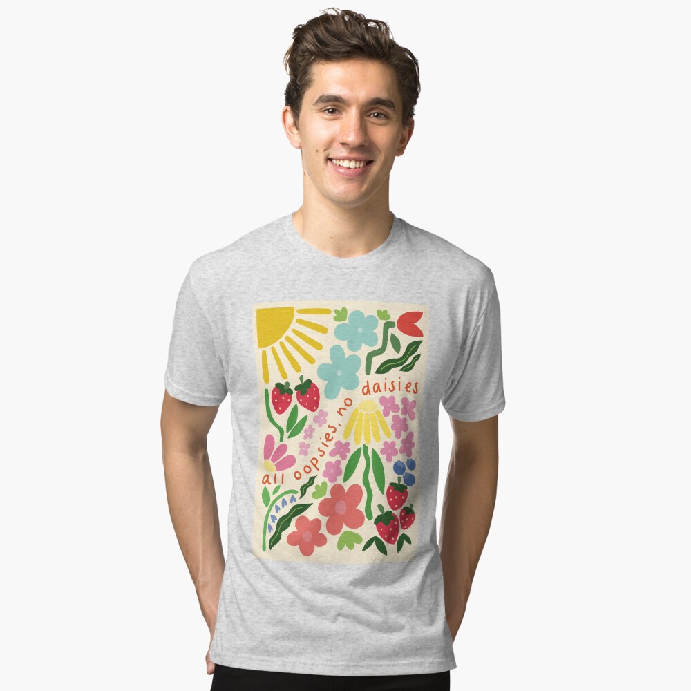 Vista previa del artículo con la obra «Camiseta de tejido mixto», diseñado y vendido por peevedandpeachy.