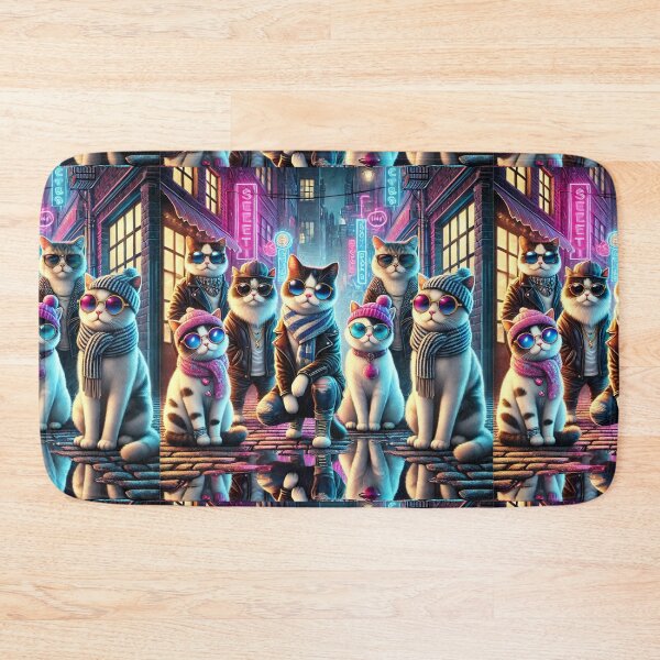 Item preview, The Feline Fashion Squad: Neon Nights Street Cats designed and sold by Meta2Physical.