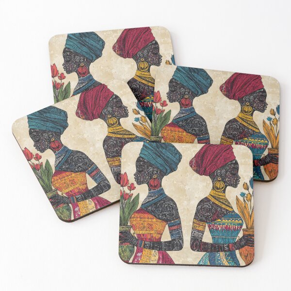 Item preview, Elegant Women with Flower Pots in Vibrant Colors designed and sold by Artessie.