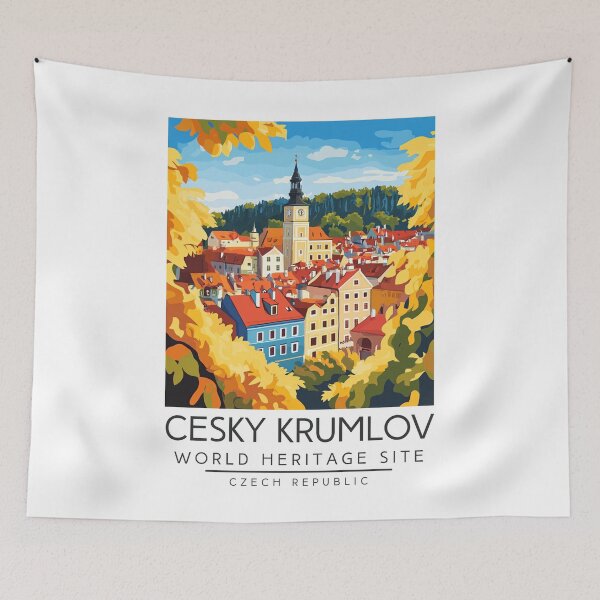 Item preview, A Vintage Travel Poster of Cesky Krumlov - Czech Republic designed and sold by GoodOldVintage.
