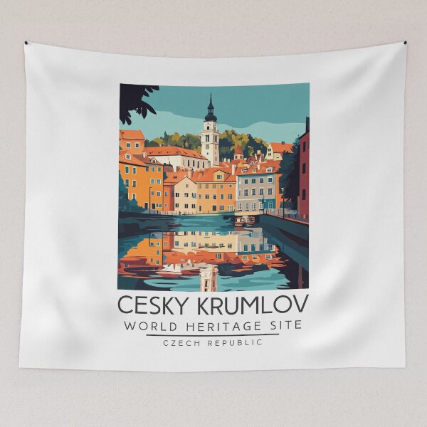 Item preview, A Vintage Travel Poster of Cesky Krumlov - Czech Republic designed and sold by GoodOldVintage.