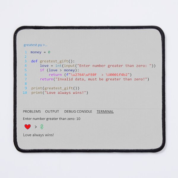 Item preview, Funny Python Code, Light Gray background designed and sold by DeeDeee1970.