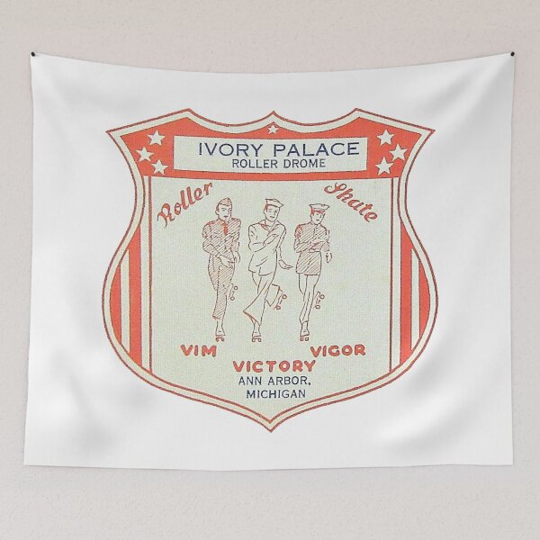 Artikelvorschau, Ivory Palace Roller Drome Ann Arbor Michigan Rollschuhbahn Aufkleber Aufkleber Label entworfen und verkauft von tislord.