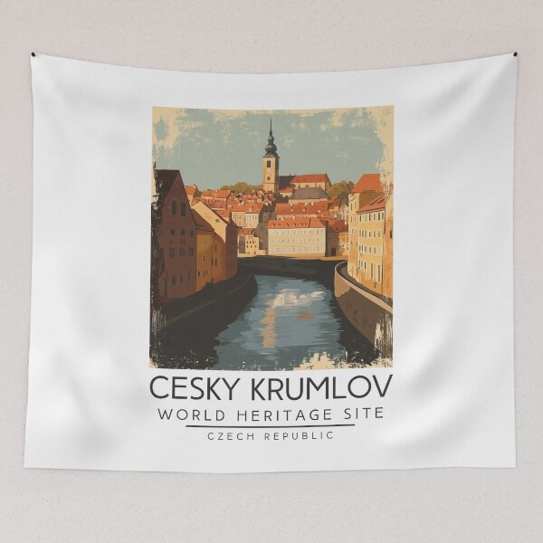 Item preview, A Vintage Travel Poster of Cesky Krumlov - Czech Republic designed and sold by GoodOldVintage.