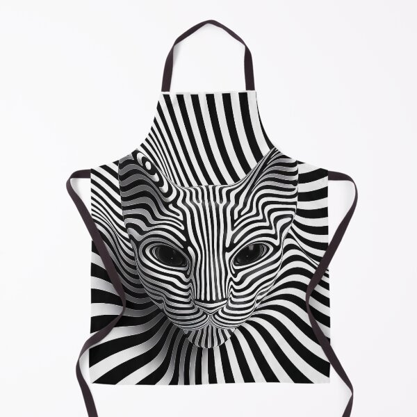 Item preview, Optical Illusion Cat Hypnotic Black and White Stripes designed and sold by Amanda's Factory.