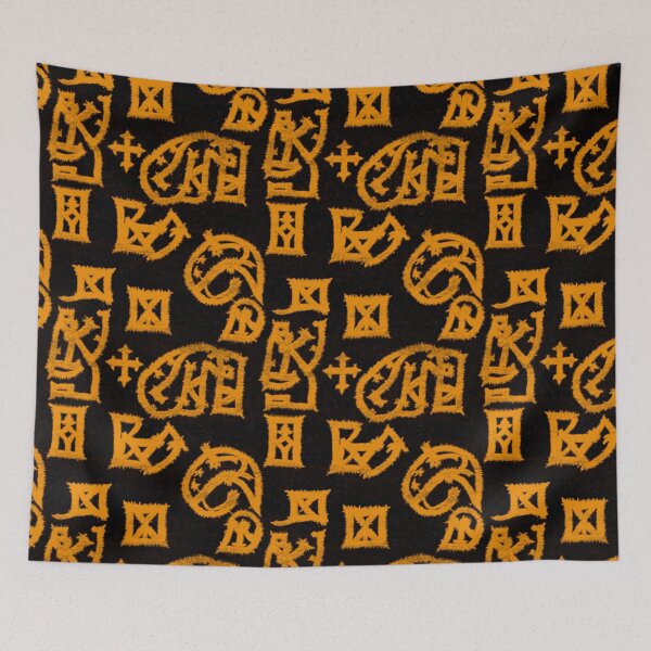 Item preview, Witchcraft texture with magic symbols (black and gold) designed and sold by Alba Forjanívea.