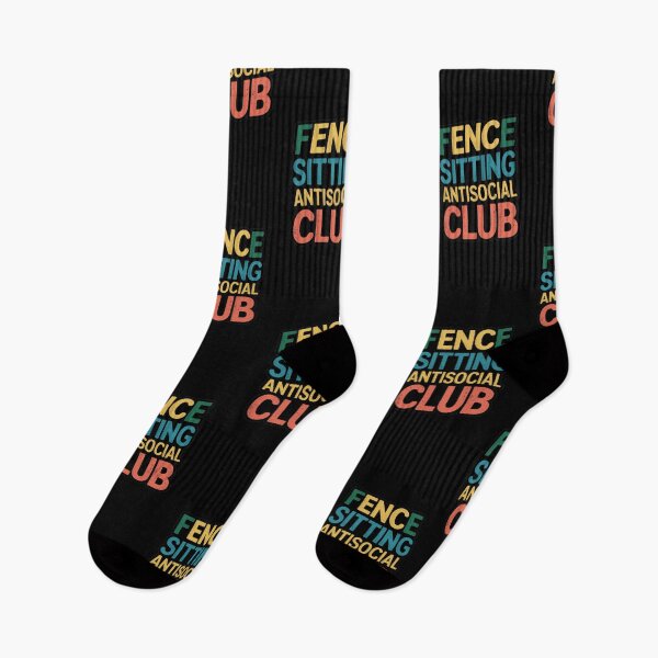 Item preview, Fence Sitting Antisocial Club Graphic Apparel Text Slogan designed and sold by TrippyBunnyShop.
