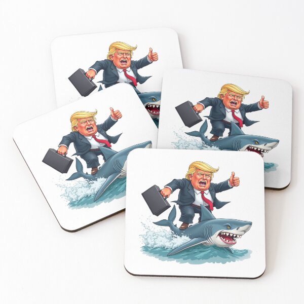 Item preview, Trump Surfing on a Shark - Funny Cartoon Design designed and sold by Creative Spark.