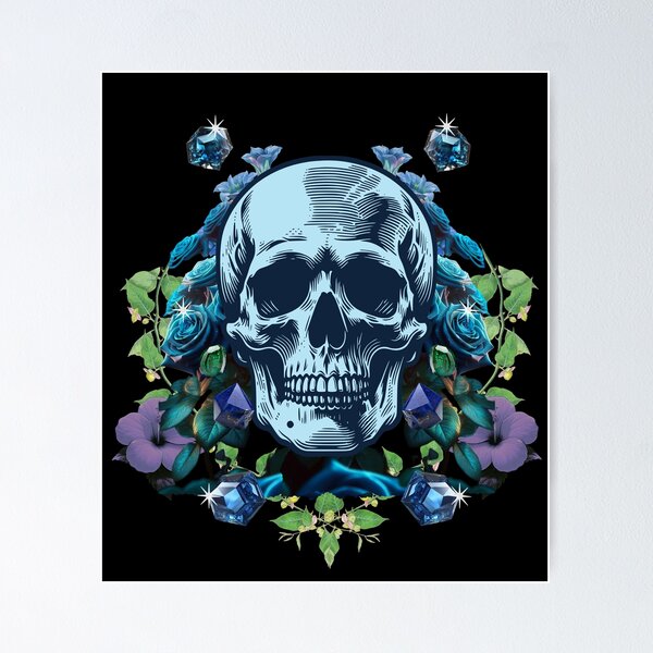 Item preview, Skull flowers, diamonds and flowers designed and sold by shirttruck.