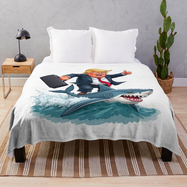 Item preview, Trump Surfing on a Shark - Funny Cartoon Design designed and sold by Creative Spark.
