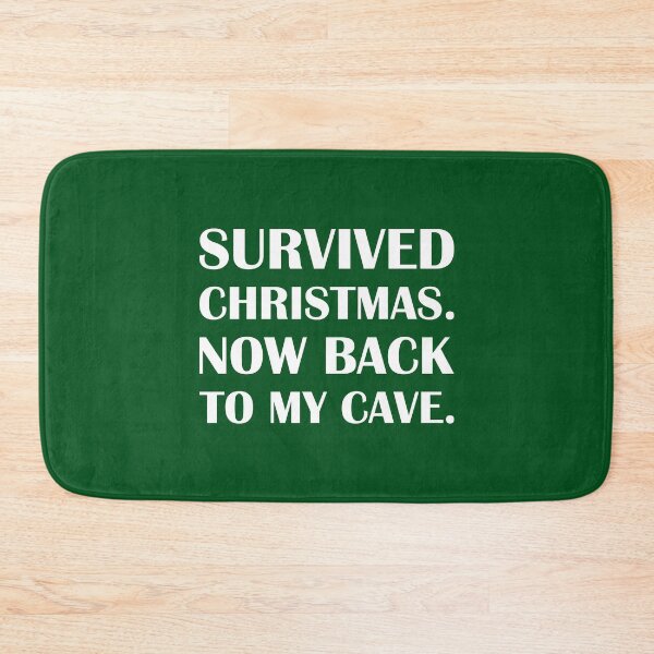Item preview, Survived Christmas. Now Back To My Cave: Green Edition / Introvert Joke Funny T-Shirt Label designed and sold by introvertvibes.