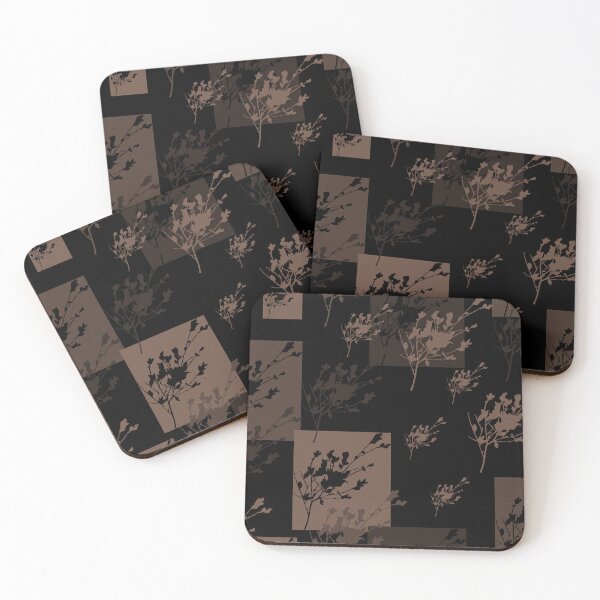 Item preview, Privet Sprig Mocha Mousse A47864 on Black Half-Drop designed and sold by Art in My Loft.