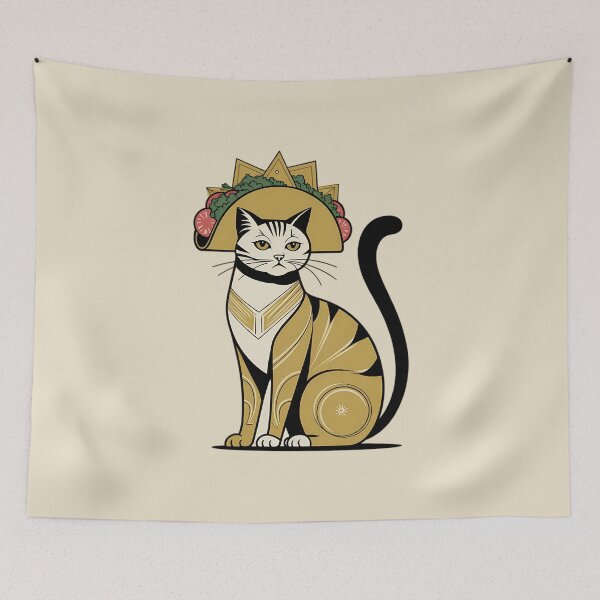 Item preview, Humorous Taco Cat in Deco Style designed and sold by TeeGrit.