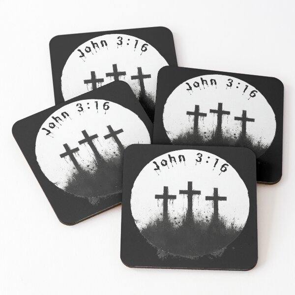 Item preview, Grunge Logo with John 3:16 and Three Crosses Design designed and sold by bAIryBarn.