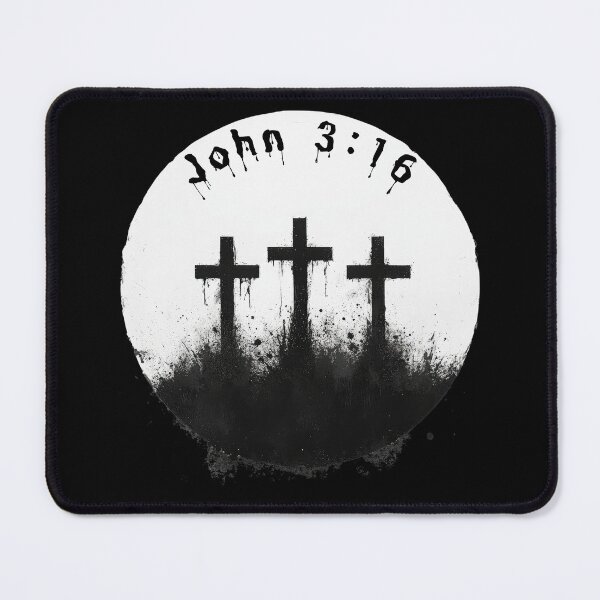 Item preview, Grunge Logo with John 3:16 and Three Crosses Design designed and sold by bAIryBarn.