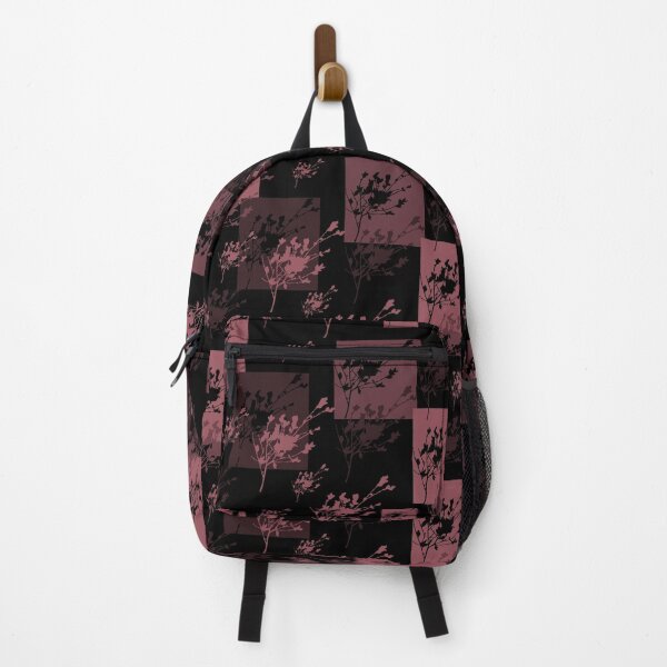 Item preview, Privet Sprig Pink e67b8b on Black Half-Drop designed and sold by Art in My Loft.