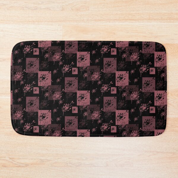 Item preview, Privet Sprig Pink e67b8b on Black Half-Drop designed and sold by Art in My Loft.