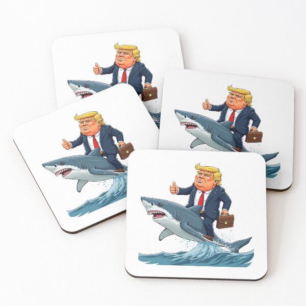 Item preview, Donald Trump Shark Surfing - Humorous Art designed and sold by Creative Spark.